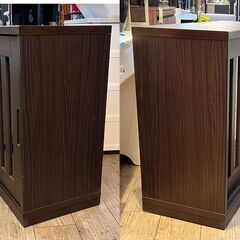 ニトリ アカツキ サイドボード 定価44,990円 リビングキャビネット カウンター下収納 幅90cm ダークブラウン 棚板可動式 引出し付 カウンター下収納 本棚 食器棚 ★買取帝国 志木店の画像