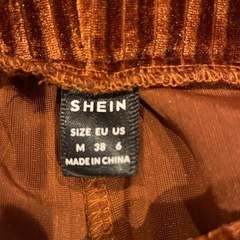 SHEIN ストライプブラウンパンツ Mサイズの画像