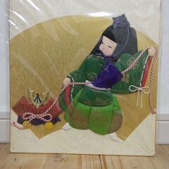 色紙　押絵　童と兜引き