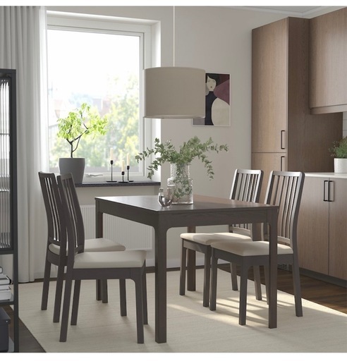 IKEA ダイニングテーブル　伸長式テーブル　120cm⇨180cmへ変更可能！　EKEDALEN エーケダーレン　