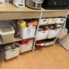 スライド棚付きキッチンカウンター