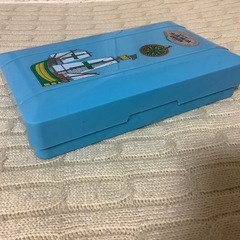 昭和レトロ　セルロイド　ギンポー　銀峰　お裁縫箱　帆掛船　道具箱　青の画像