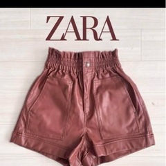 ZARA ブラウン レザー風 ショートパンツ EUR 32