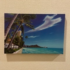 ①栗山義勝　ハワイアン　アートパネル　絵画