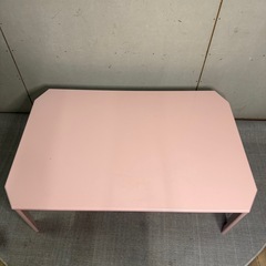 【647】ピンク 八角形 木製テーブル