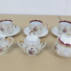 洋食器 金彩 カップ＆ソーサー シュガーポット ミルクポット ま...