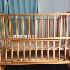 ベビーベッド　高さ調節　120×70　収納あり