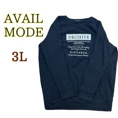【AVAIL MODE】3L 裏起毛 トレーナー 体型カバー ロ...