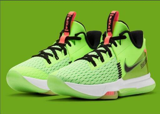 スニーカー Nike LeBron Witness 5 Grinch Hot Lime28cm