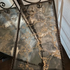 アンティーク 玄関収納棚鏡台の画像