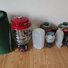 【交渉中】コールマン Coleman　ガスランタン・ストーブ・ガス　セットの画像