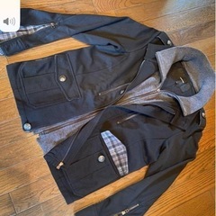 美品M2スクエアード切り替えメンズ☆フェイクレイヤードジャケット重ね着ライダースの画像