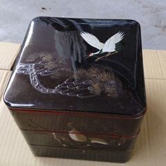 重箱①　黒　20ｃｍ角　3段