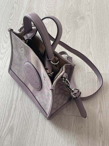 コーチ　coach ショルダー　デンプシー トートバッグ　シグネチャージャカード　パープル