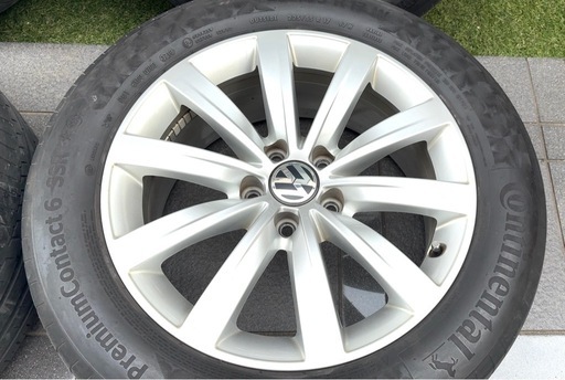 VWフォルクスワーゲン7Nシャラン純正 7J-17+39 112/5H 225/55R17 17インチアルミホイール+おまけタイヤ付き
