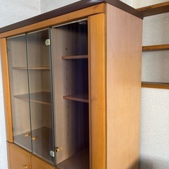 決まりました！書籍棚　本棚　オーク　美品　ガラス開戸の画像