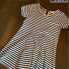 ほぼ未使用美品☆LOWRYS FARM半袖ワンピースボーダースト...