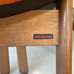 K2503-029 配送不可 SHIRAKAWA ダイニングテーブルセット 椅子6脚 キズ 