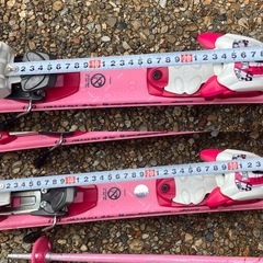 スキー板　ビンディング　ストック　子供の画像