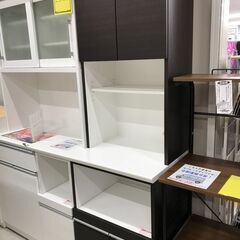 ★ジモティ割引あり★ 食器棚(2枚扉) ニトリ 木目調 茶 W(...