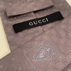 GUCCI ネクタイ シルク イタリア製 グレーの画像