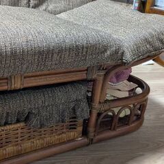 【日程調整中】ラタンソファー　レトロ　受け渡し3/10まで希望の画像