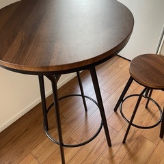 ハイテーブル丸型スチールフレーム セット