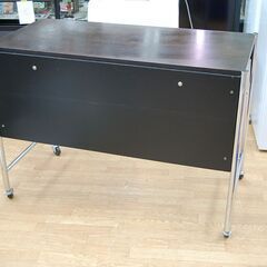 キャスター付き システムデスク 幅108.5×奥行53×高さ78.5cm 引出し付き ブラウン系 札幌市 清田区 平岡の画像