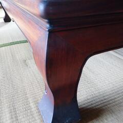 唐木座卓　天面ガラスカバー付きの画像