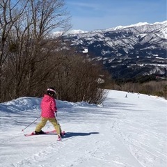 スキー板　ビンディング　ストック　子供の画像
