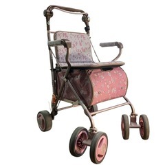 シルバーカー 小物入れ付き 座れる アルミ製 カート 高さ調節可...