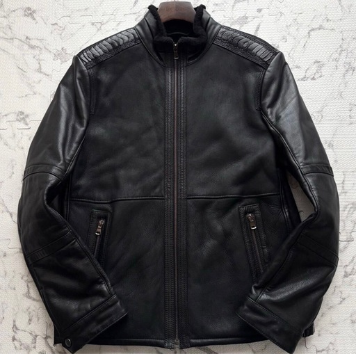 Hugo BOSS ラムレザー ライダースジャケット