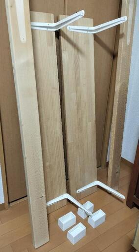 2×4材突っ張り棚(DIY)　若井産業ディアウォール×2、2×4材(支柱)×2、合板×2 セット