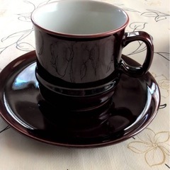 美品　コーヒー&紅茶カップ碗皿　2客　昭和レトロの画像