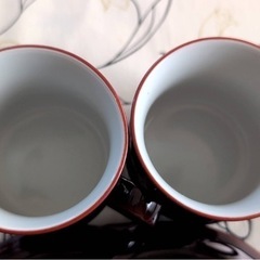 美品　コーヒー&紅茶カップ碗皿　2客　昭和レトロの画像