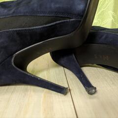 値下げ！ 【ダイアナ】スエード 切替え ショートブーツ 24cm 美品の画像
