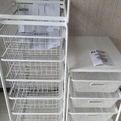 IKEA　イケア　 ALGOT　アルゴート　 ホワイト  ハンガー・6段・4段ラック 3点セット　廃盤の画像