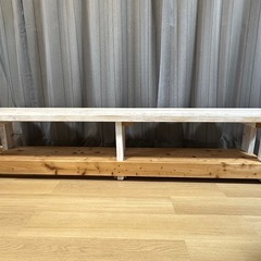 木製ベンチ（長椅子）の画像