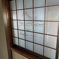 和風柄　室内仕切窓　飾り窓の画像