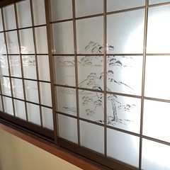 和風柄　室内仕切窓　飾り窓の画像