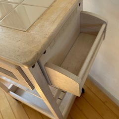 【受付終了】木製キッチンワゴン　カントリー調の画像