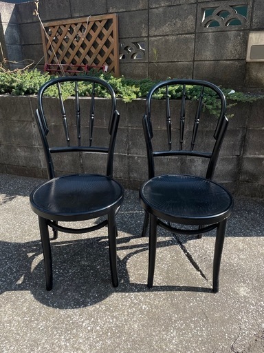KOSUGA バンブースタイル　木製ダイニングチェア　BLACK ×2脚セット