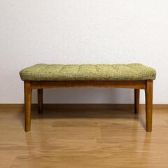 【購入者決定済】天然木ファブリックベンチ ダイニングチェア 木製チェア