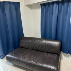 本革　レザーソファ　2名用（レザークッション付き）の画像
