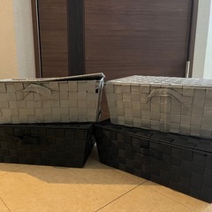 蓋付き　収納カゴの画像