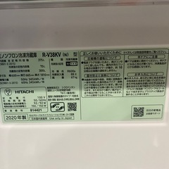 美品！2020年製日立冷蔵庫 R-V38KV 375Lの画像