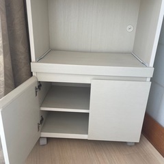 【中古】電子レンジテーブル 食器収納