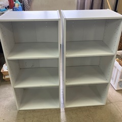 【中古品】3段ボックス　カラーボックス　同型2個セット　高さ88...
