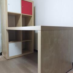 イケア　デスク　棚の画像