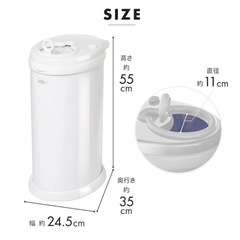 【美品】ubbi おむつ処理ポット ホワイト　おむつペール　ごみ箱　防臭の画像
